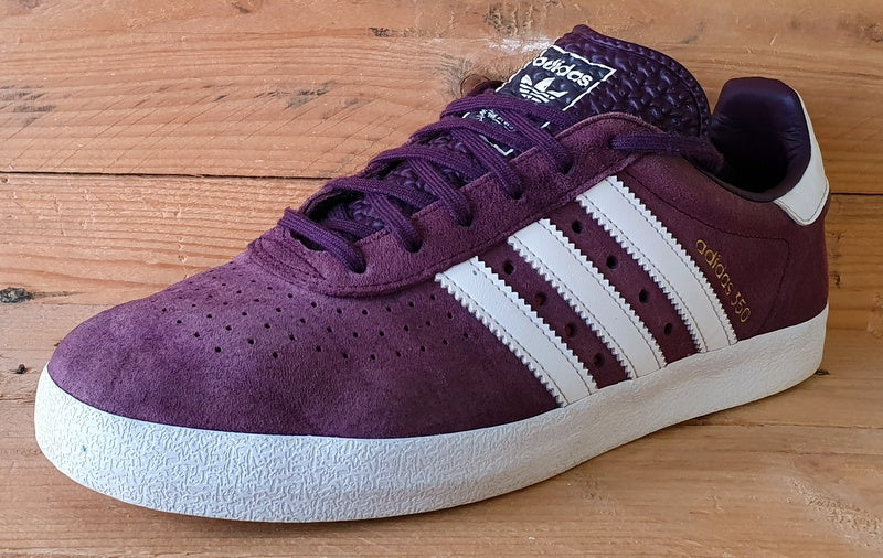 Adidas 350 Low Suede Trainers UK8.5/US9/EU42.5 BY9766 Burgundy/White