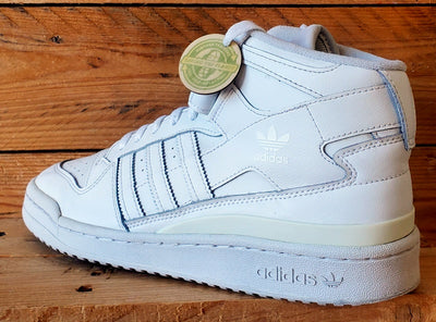 Adidas Forum Mid Leather Trainers UK9/US9.5/EU43 FY4975 Triple White