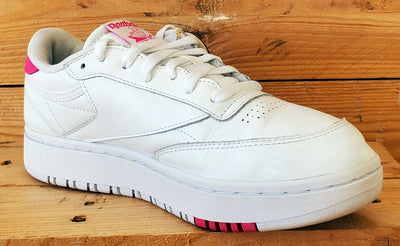 Reebok Club C Double Low Leather Trainers UK7/US9.5/EU40.5 FY1074 White/Pink