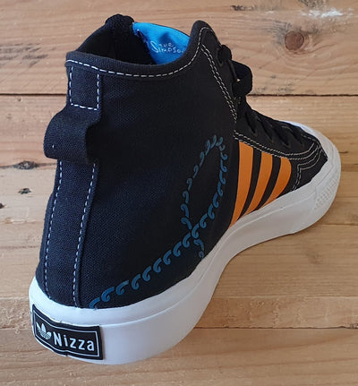 Adidas The Simpsons x Nizza Mid Canvas Trainers UK6/US6.5/EU39 GZ3538 Black