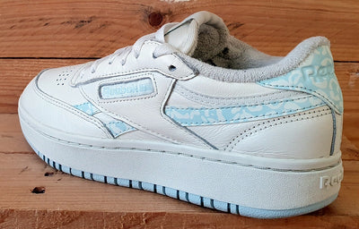 Reebok Club C Double Low Leather Trainers UK4/US6.5/EU37 H03652 Chalk/Blue