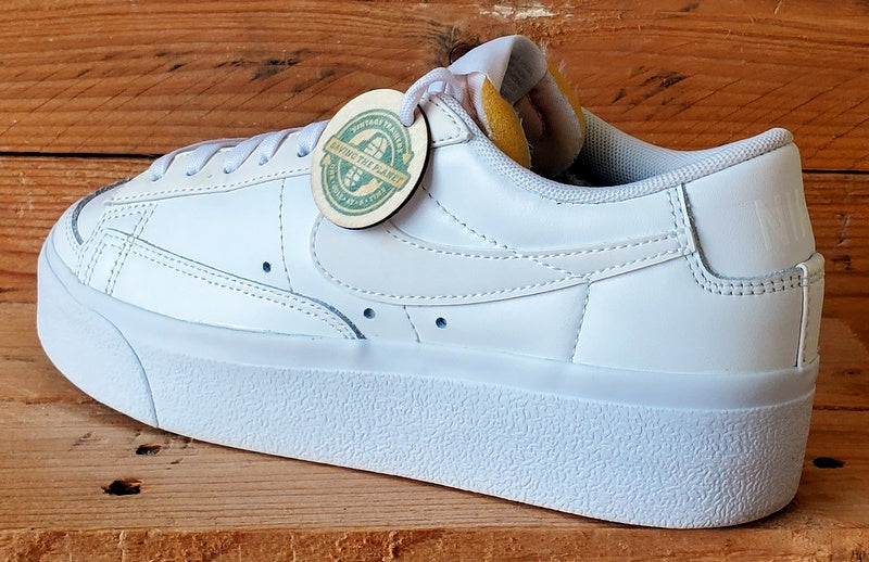Nike Blazer Platform Leather Trainers UK4/US6.5/EU37.5 DJ0292-100 Triple White