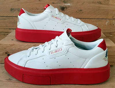 Adidas Sleek Super Fiorucci Low Leather Trainers UK6/US7.5/EU39 EE4719 White/Red