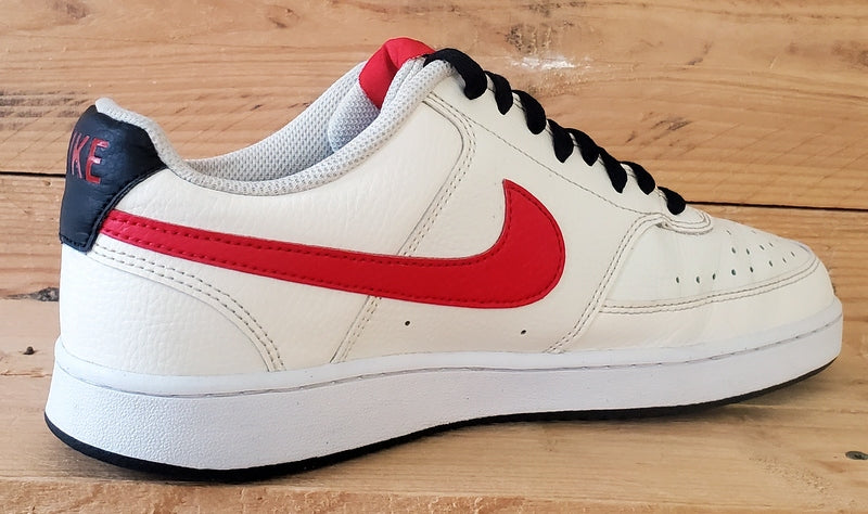 Nike Court Vision Low Leather Trainers UK8/US9/EU42.5 DH2987-102 White/Red