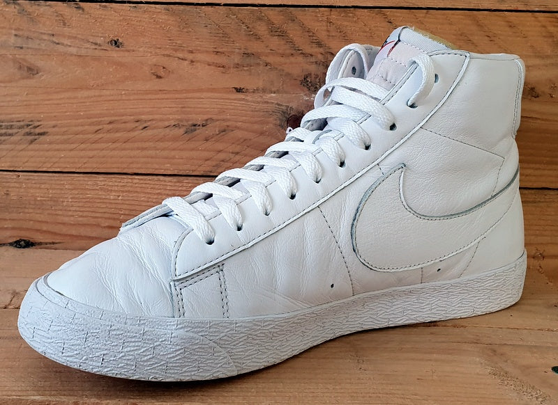 Nike Blazer Leather High Trainers UK9/US10/EU44 CW4649-991 Triple White