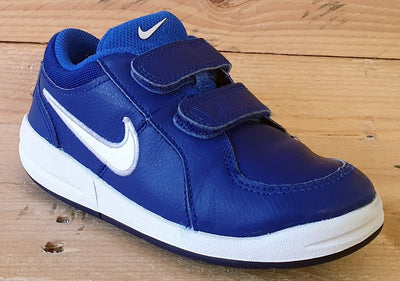 Nike Pico 4 Low Leather Kids Trainers UK9.5/US10C/EU27 454501-409 Blue/White