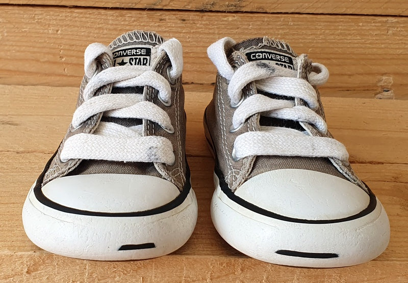 Converse All Star Low Canvas Kids Trainers UK7 US7 EU23 7J794C Brown White VintageTrainers