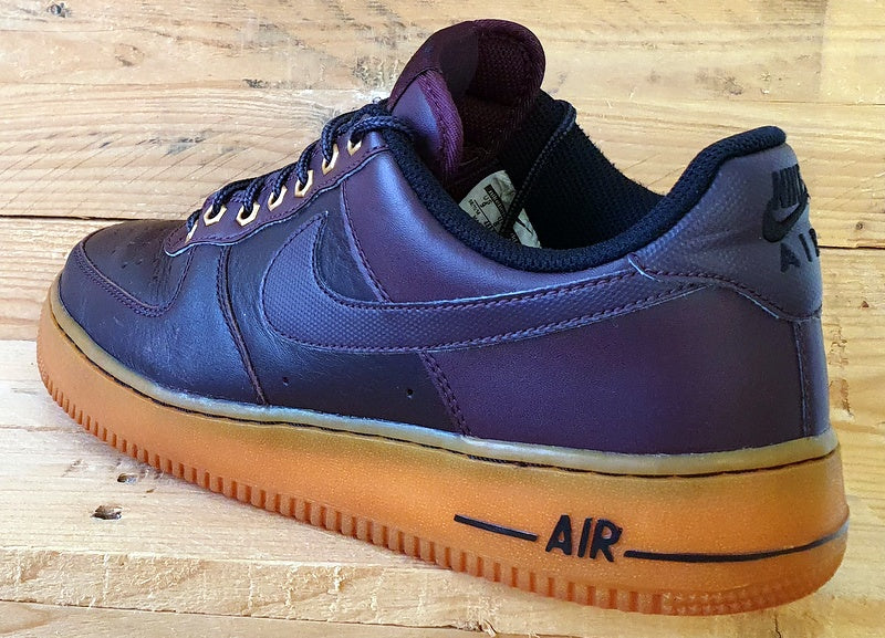 Nike Air Force 1 Low Leather Trainers UK8/US9/E42.5 488298-621 Deep Burgundy Gum