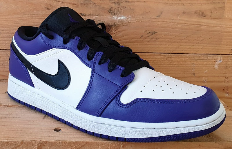 Nike Air Jordan 1 Low Leather Trainers UK8.5/US9.5/EU43 553558-500 Purple/White