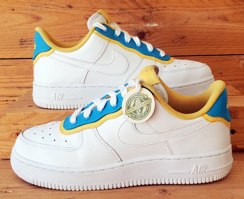 Nike Air Force 1 Low Leather Trainers UK4.5/US7/EU38 AA0287-105 White/Topaz