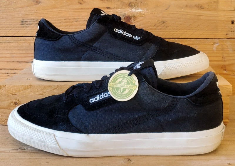 Adidas Continental Vulc Low Canvas/Suede Trainers UK9/US9.5/EU43 FU9471 Black