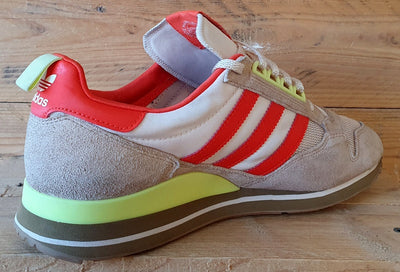 Adidas ZX 500 Jordan Suede/Textile Trainers UK9/US9.5/EU43 FU9247 Beige Orange