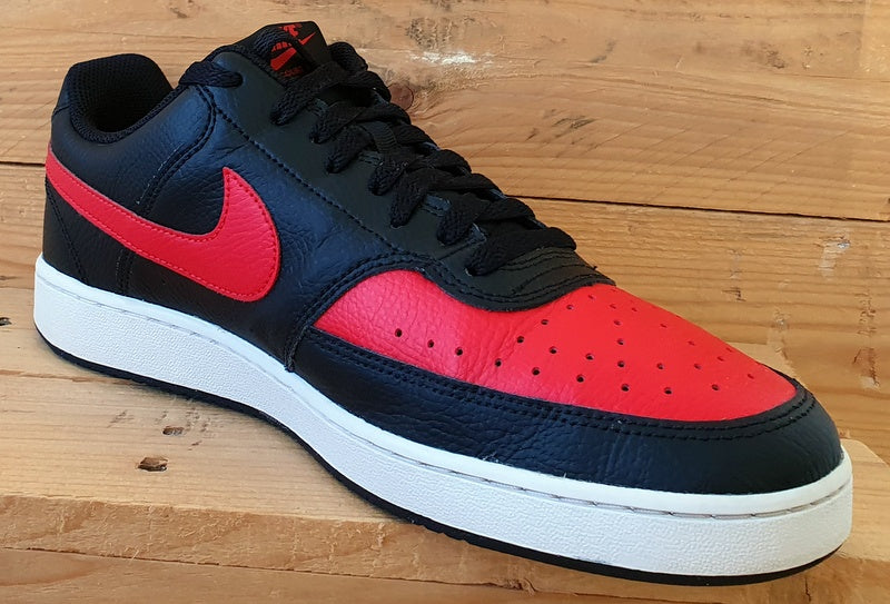 Nike Court Vision Low Leather Trainers UK10/US11/EU45 DV6488-001 Black/Red