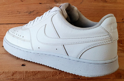 Nike Court Vision Low Leather Trainers UK9/US10/EU44 DH2987-100 Triple White