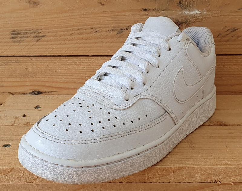 Nike Court Vision Low Leather Trainers UK5.5/US8/EU39 CD5434-100 Triple White