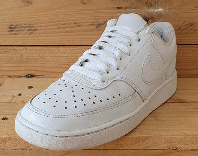 Nike Court Vision Low Leather Trainers UK5.5/US8/EU39 CD5434-100 Triple White