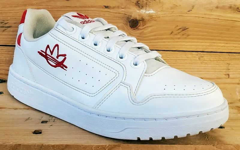 Adidas Originals NY 90 Low Leather Trainers UK8/US8.5/EU42 FZ2250 White/Red