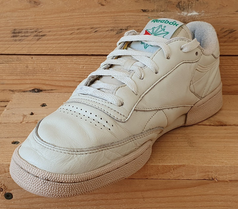 Reebok Club C 85 Low Leather Trainers UK10/US11/EU44.5 DV6434 Chalk/Green