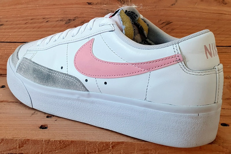 Nike Blazer Platform Low Leather Trainers UK7.5/US10/EU42 DJ0292-103 White Pink