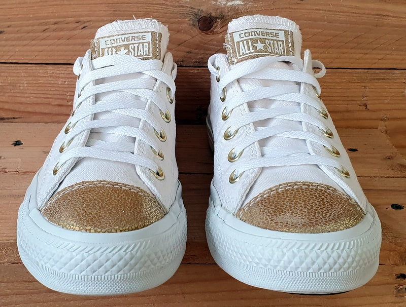 Converse Chuck Taylor All Star Canvas Trainers UK6/US8/EU39 542447F White/Gold