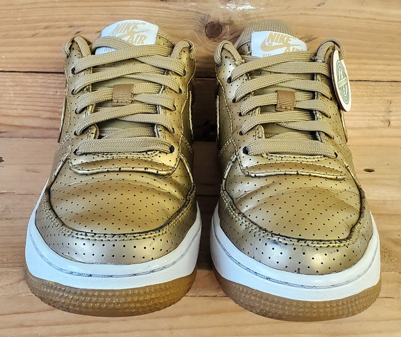 Nike Air Force 1 Low Leather Trainers UK3/US3.5Y/EU35.5 820438-700 Gold/White