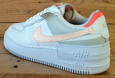 Nike Air Force 1 Shadow Low Trainers UK6/US8.5/E40 DH3896-100 Crimson Tint/White