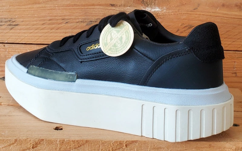 Adidas Hypersleek Low Leather Trainers UK6/US7.5/EU39 EE8275 Black/White
