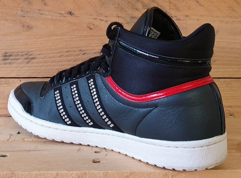 Adidas Sleek Series Top Ten Mid Leather Trainers UK8/US9.5/E42 V22622 Black/Red 