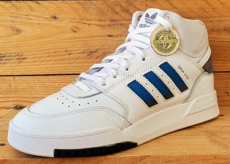 Adidas Drop Step Mid Leather Trainers UK8.5/US9/EU42.5 IF0900 White/Blue