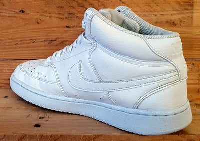 Nike Court Vision Mid Leather Trainers UK8/US9/EU42.5 DN3577-100 Triple White