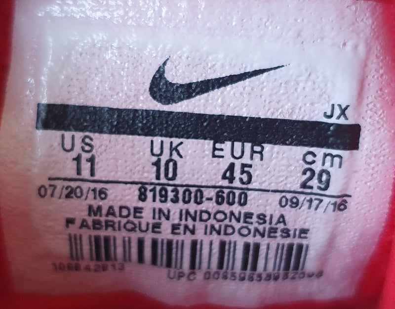 Nike Revolution 3 Low Textile Trainers UK10/US11/EU45 819300-600 University Red