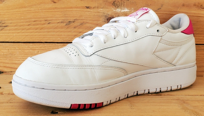 Reebok Club C Double Low Leather Trainers UK7/US9.5/EU40.5 FY1074 White/Pink