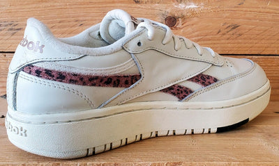 Reebok Club C Double Low leather UK4/US6.5/EU37 H67811 Chalk/Cheetah