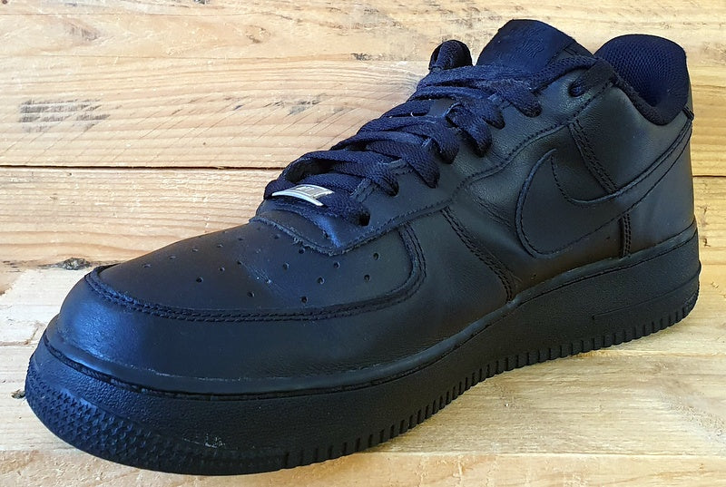 Nike Air Force 1 07' Low Leather Trainers UK11/US12/EU46 315122-001 Triple Black