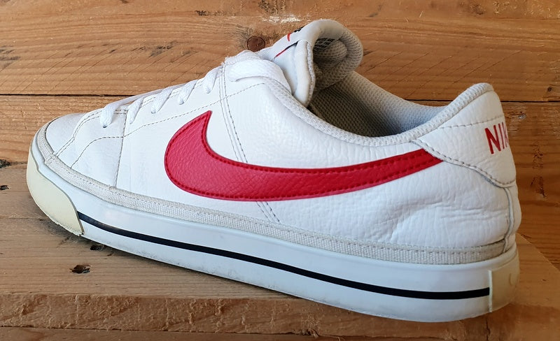 Nike Court Legacy Low Leather Trainers UK9/US10/EU44 CU4150-105 White/Red