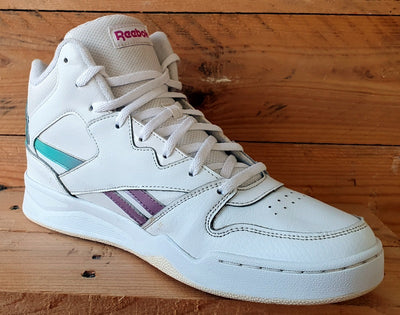 Reebok Royal Mid Leather Trainers UK7.5/US10/EU41 GY8784 White/Purple/Green