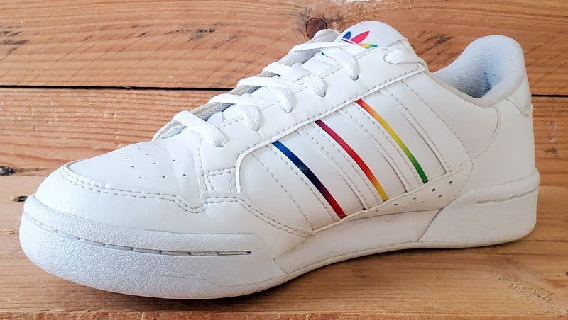 Adidas Continental 80 Low Leather Trainers UK4.5/US5/EU37 GY3127 White/Rainbow