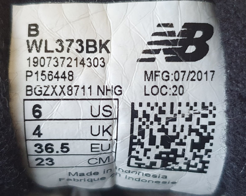 New Balance 373 Textile/Suede Trainers UK4/US6/EU36.5 WL373BK Black/Rose Gold