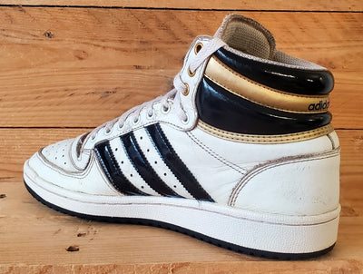 Adidas Top Ten Mid Leather Trainers UK7.5/US8/EU41 FZ3694 White/Black/Gold