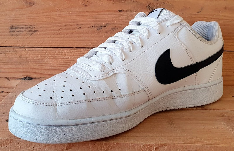 Nike Court Vision Low Leather Trainers UK9/US10/EU44 DH2987-101 White/Black