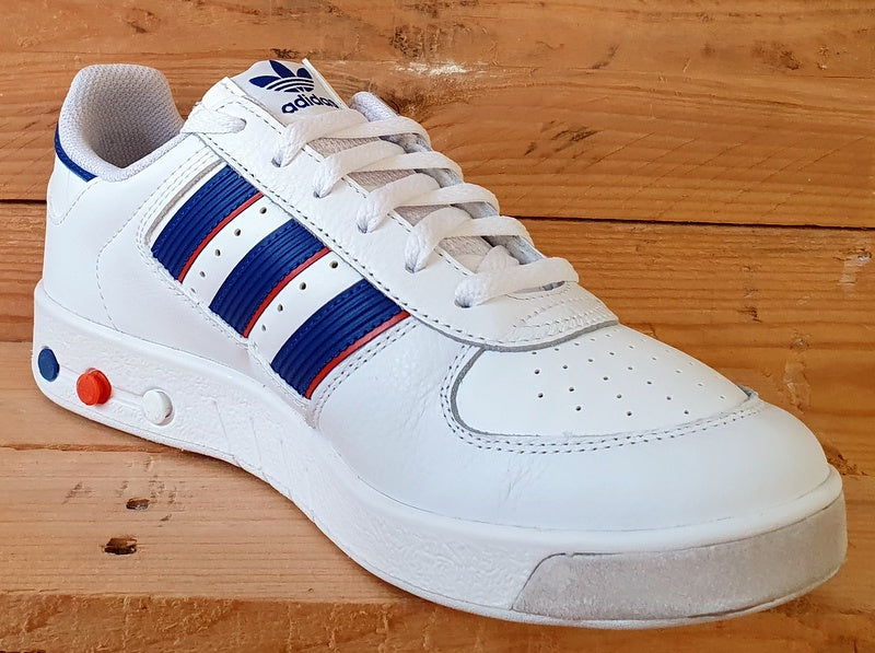 Adidas G.S. Court Low Leather Trainers UK8/US8.5/EU42 GX9449 White/Blue