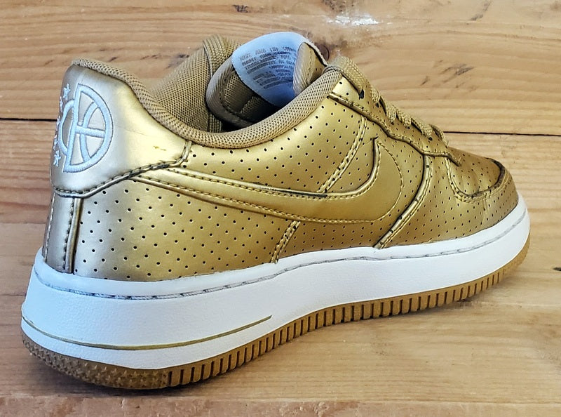 Nike Air Force 1 Low Leather Trainers UK3/US3.5Y/EU35.5 820438-700 Gold/White