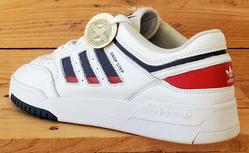 Adidas Drop Step Low Leather Trainers UK9/US9.5/EU43 IE6225 White/Black/Red