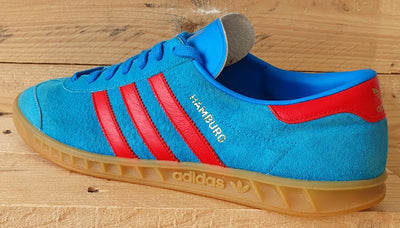 Adidas Original Hamburg Low Suede Trainers UK10/US10.5/E44.5 B24967 Blue/Red/Gum