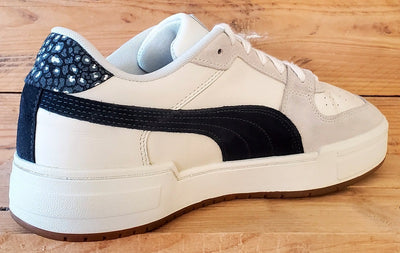 Puma Low Leather/Suede Trainers UK10.5/US11.5/EU45 390652-01 Cream/Black