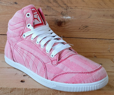 Puma High Cut Textile Trainers 356057 02 Salmon/White UK5.5/US8/EU38.5