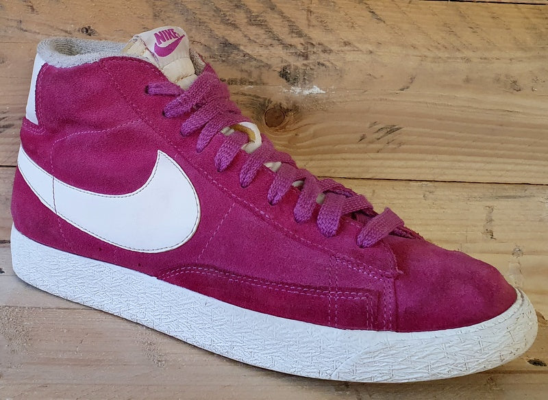 Nike Blazer Mid Suede Trainers UK8/US10.5/EU42.5 518171-604 Hot Pink White