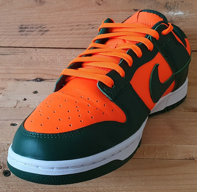 Nike Dunk Low Miami Hurricanes Leather Trainers UK10.5/US11.5/E45.5 Green/Orange