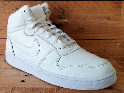 Nike Ebernon Mid Leather Trainers UK9/US10/EU44 AQ1773-100 Triple White