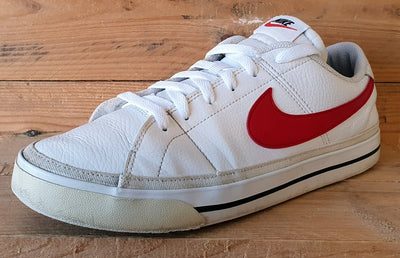 Nike Court Legacy Low Leather Trainers UK9/US10/EU44 CU4150-105 White/Red